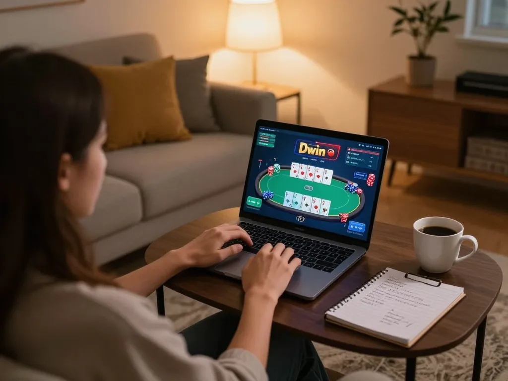 Dwin poker game setup at home with cozy ambiance and strategic notes