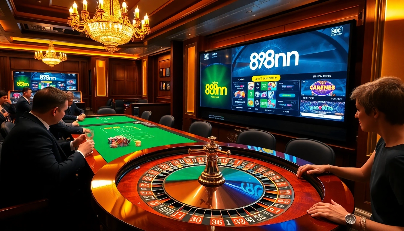 Experience the excitement of 88nn with players engaged at a vibrant casino table.