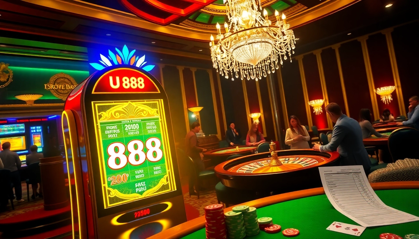 Experience thrilling gameplay with U 888 slot machines and vibrant casino ambiance.