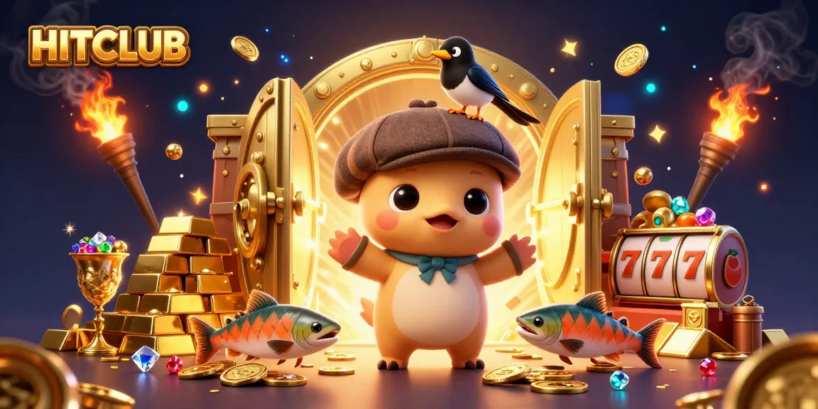 Spin the HITCLUB reels with Nessie and treasures in a vibrant casino scene