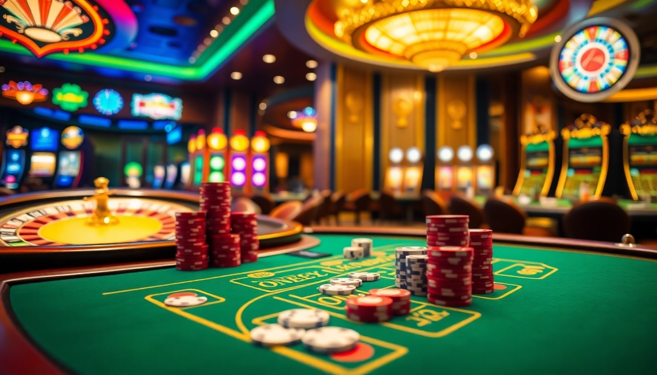 Experience the thrill of gaming at ONE88ZA.COM with vibrant casino tables and engaged players.