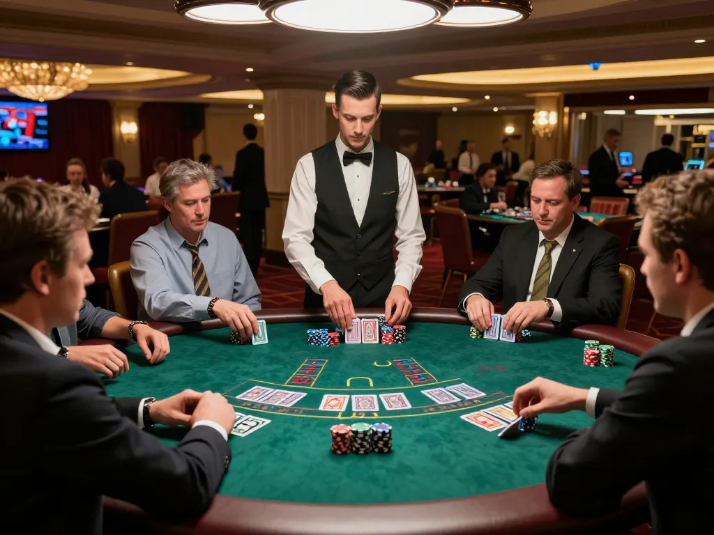 Engaging blackjack gameplay at 789win casino, where players strategize and place bets.