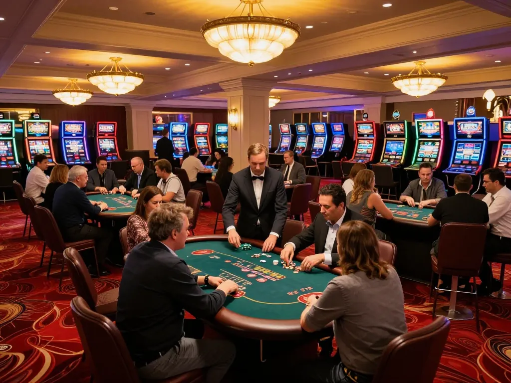 Players engaging in live poker action at sv88n casino with luxurious ambiance and professional dealers.
