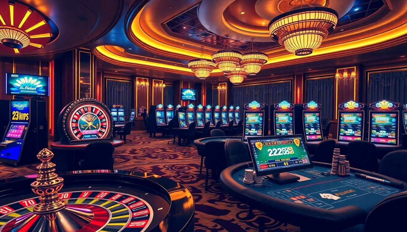 Experience thrilling casino gaming at https://23win.autos/ with vibrant slot machines and poker tables.