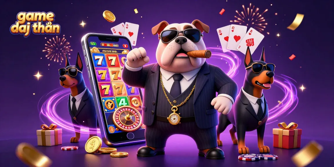 Experience thrilling game đổi thưởng with the mafia boss bulldog and his Doberman bodyguards in this action-packed casino scene.