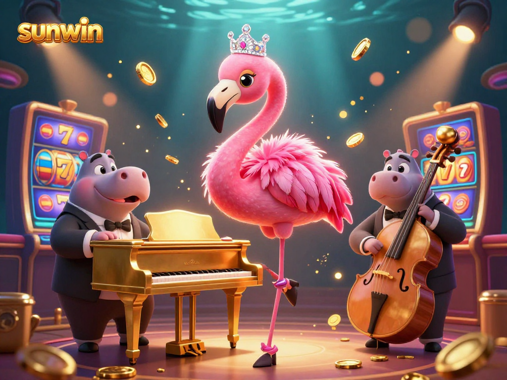 Experience the excitement of winning with sunwin's vibrant casino-themed digital art