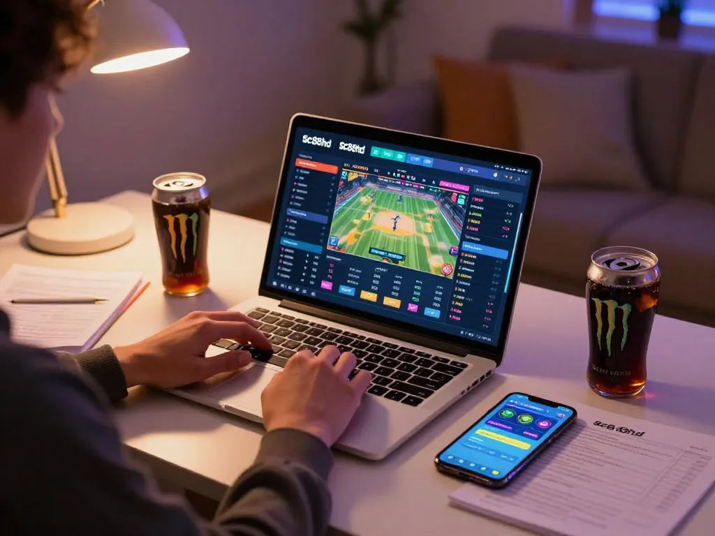 Place bets on sc88hd's live sports interface with a person engaged in betting strategy.