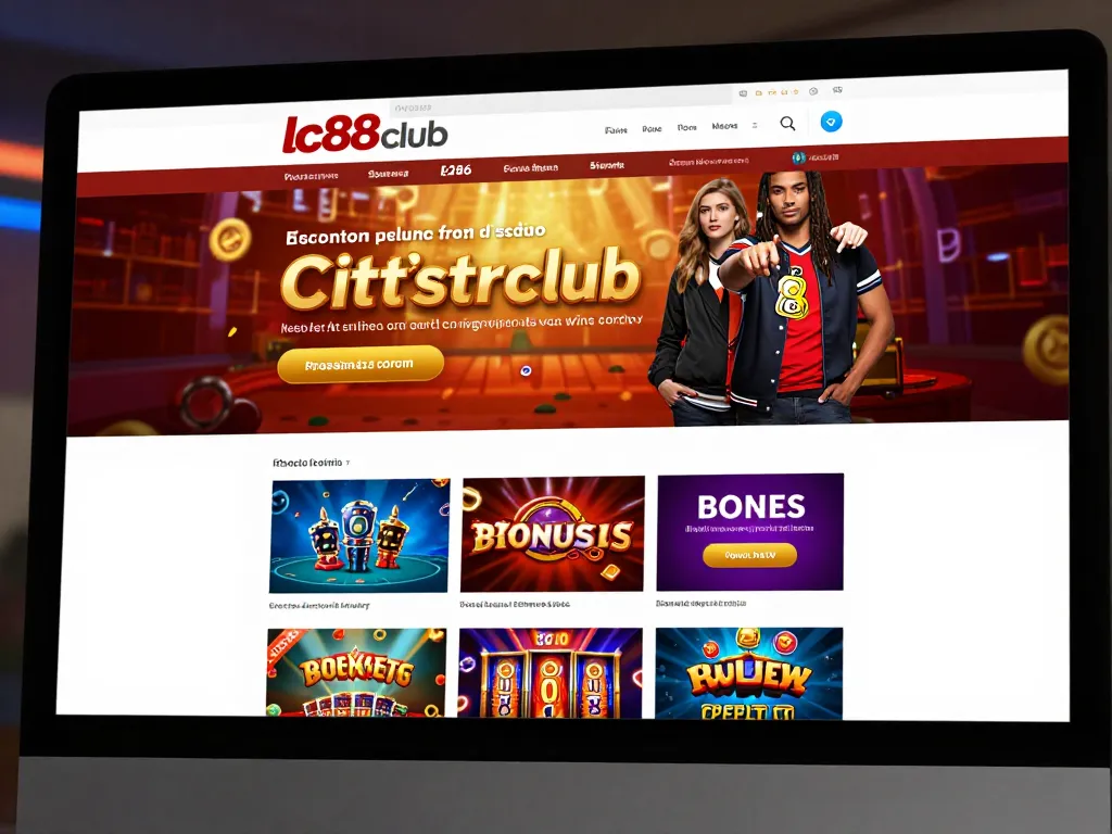 Engaging lc88 club online casino homepage showcasing vibrant games and inviting registration.