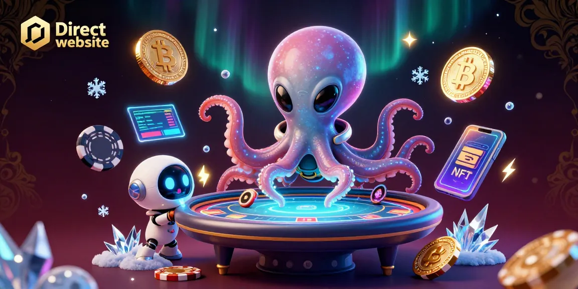 Engage in thrilling games at Direct website, where an alien octopus orchestrates neon poker adventures.