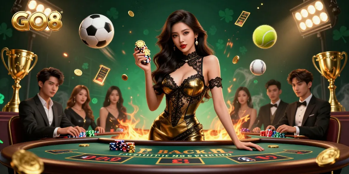 Engage with GO8's stunning VIP baccarat atmosphere, showcasing high-stakes excitement and luxurious gameplay.