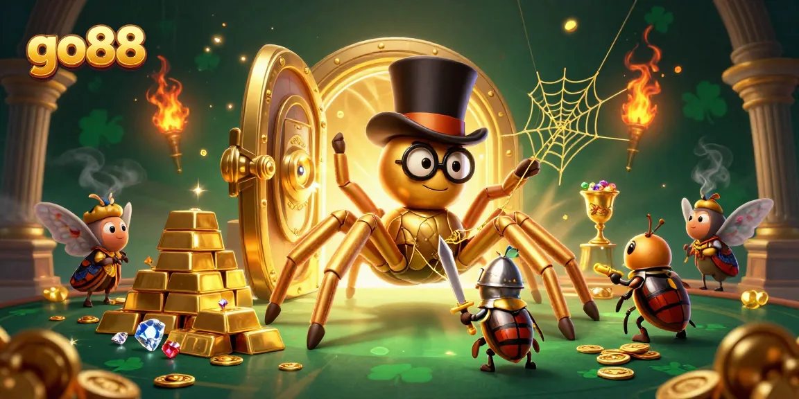 go88 players engage in a vibrant casino scene filled with gold and excitement