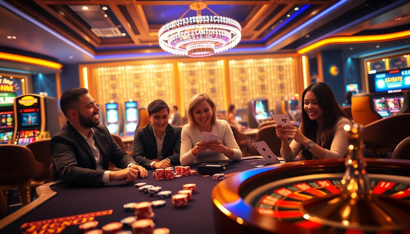 Experience the thrill of gambling at 88xx.dev with vibrant casino tables and excited players.