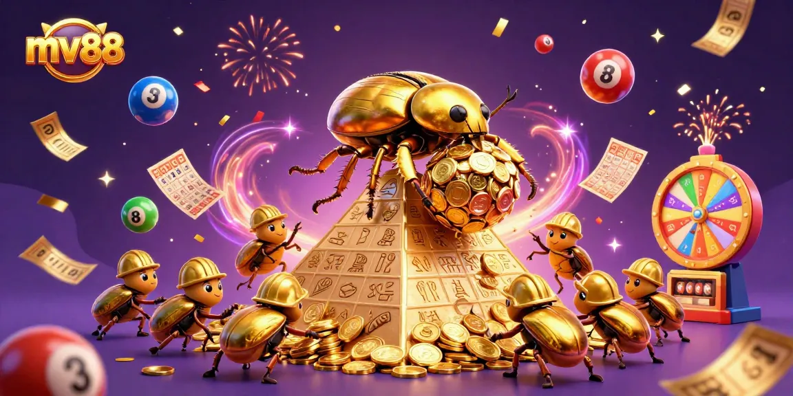 Engage in thrilling gameplay with mv88 at a vibrant 3D casino scene, showcasing dynamic lottery elements.