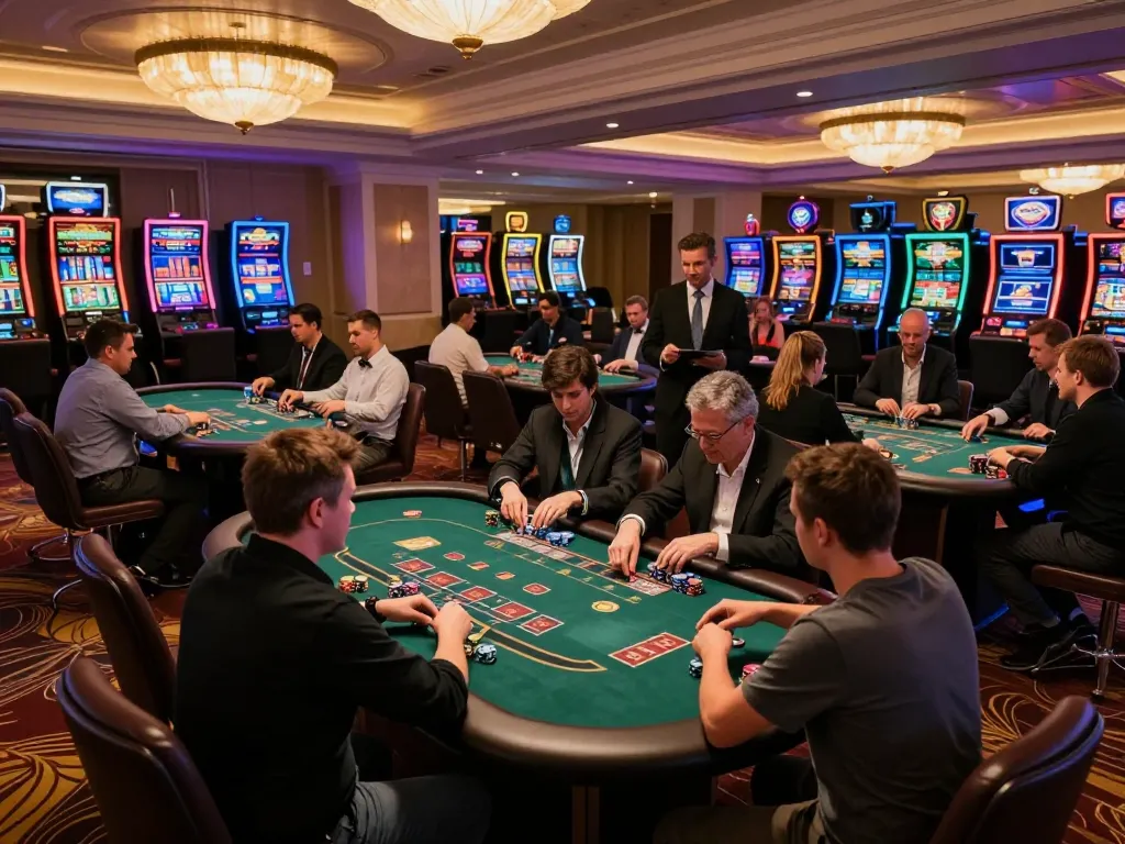 Players engaging in strategic gameplay at ATQ ax88 blackjack tables in an upscale casino.