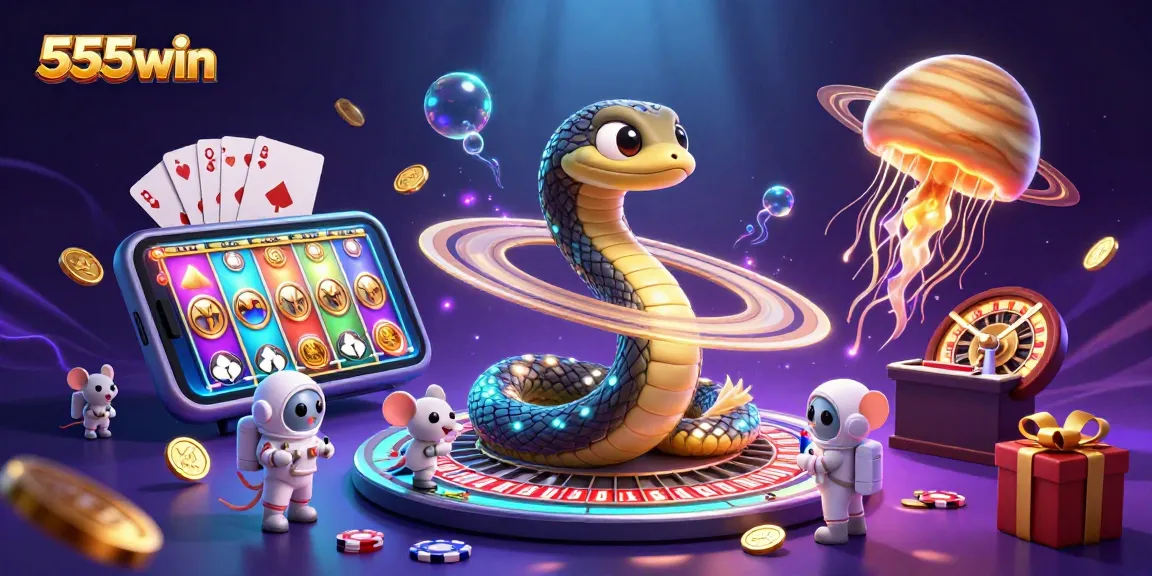 Experience the excitement at 555win: astronauts placing bets on a cosmic roulette wheel.