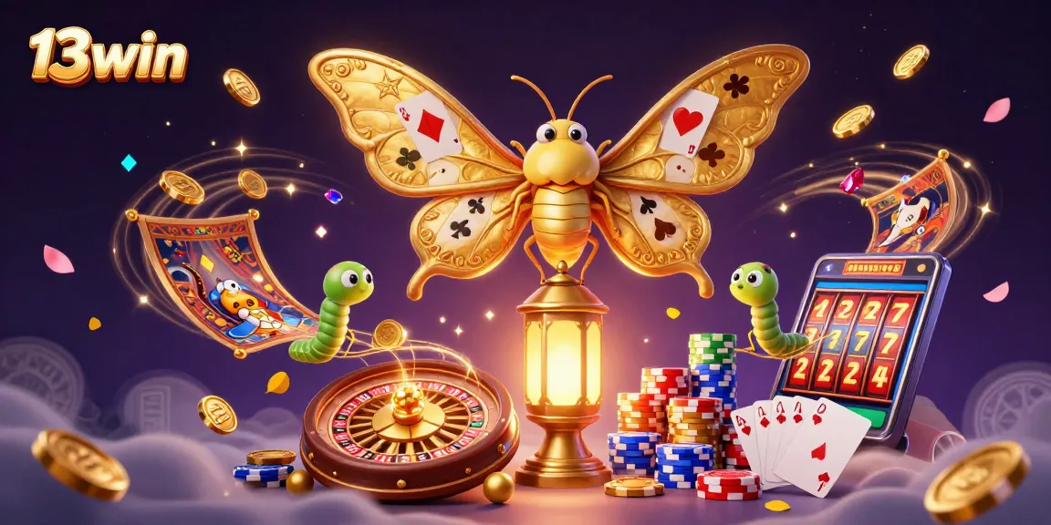 Experience the excitement of 13win with vibrant casino elements and stunning illustrations.