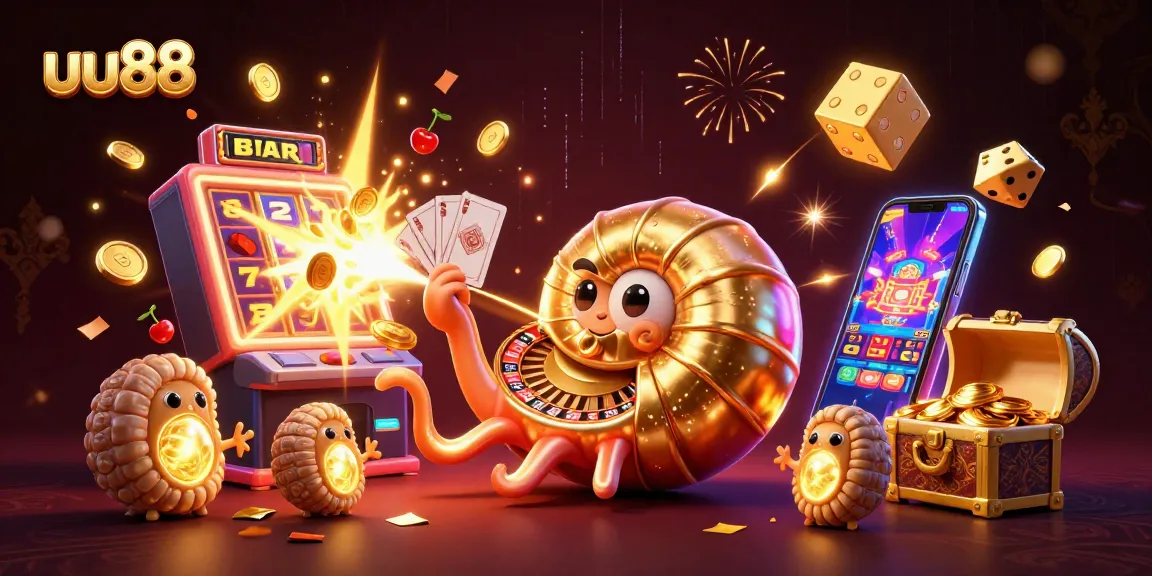 Experience excitement and winnings with uu88's dynamic casino games, highlighted by a giant nautilus and vibrant visuals.
