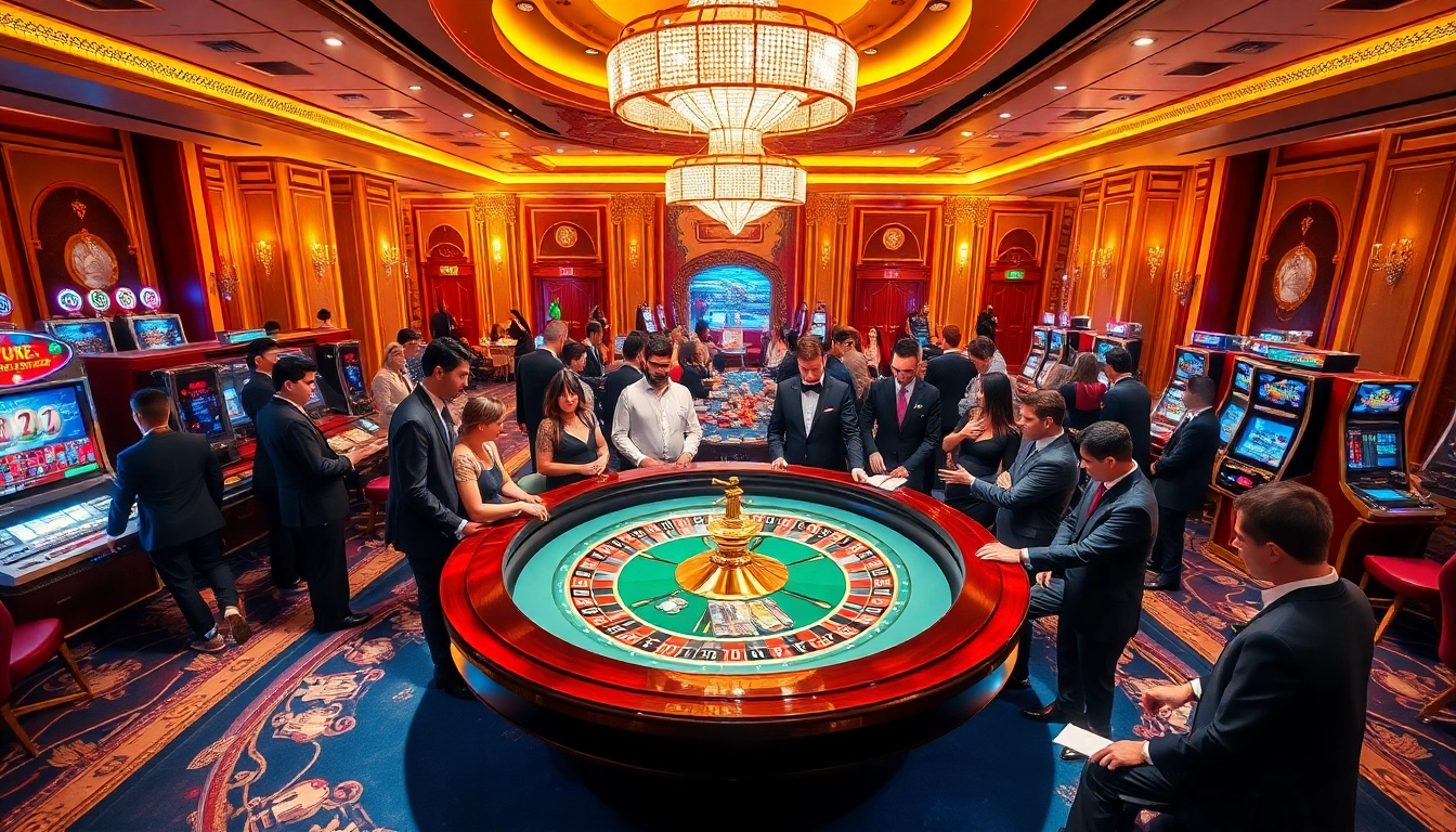 Exciting scene at nhà cái uk88 casino featuring elegant players at a roulette table.