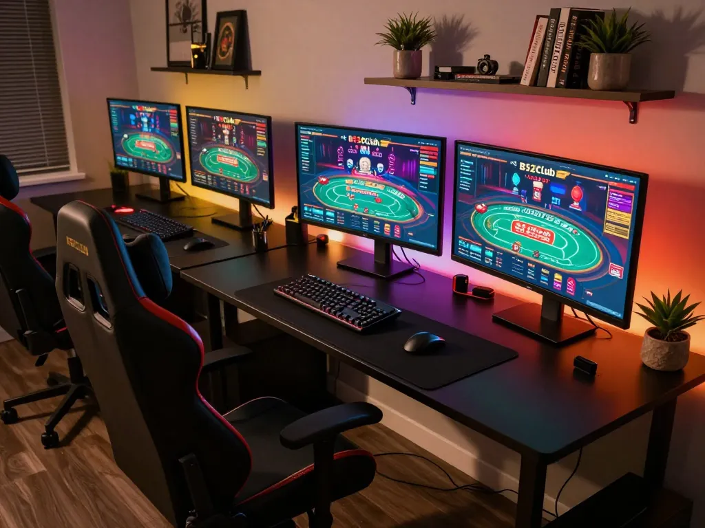 B52Club online gaming setup showcasing vibrant casino interface and exciting gameplay