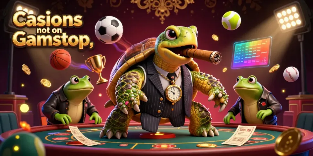 Experience the excitement of Casinos not on Gamstop with this vibrant 3D art scene.