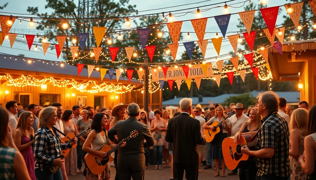 Celebrate Johnny Cash's birthday at a lively event, featuring music and joyful guests, enhancing the spirit of johnnycashbirthday.com.