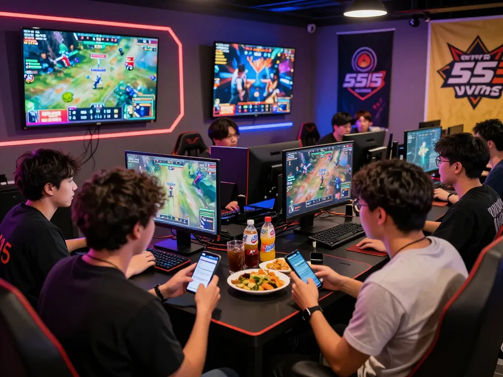 Exciting esports betting scene illustrating 555win's vibrant gaming atmosphere and player engagement.