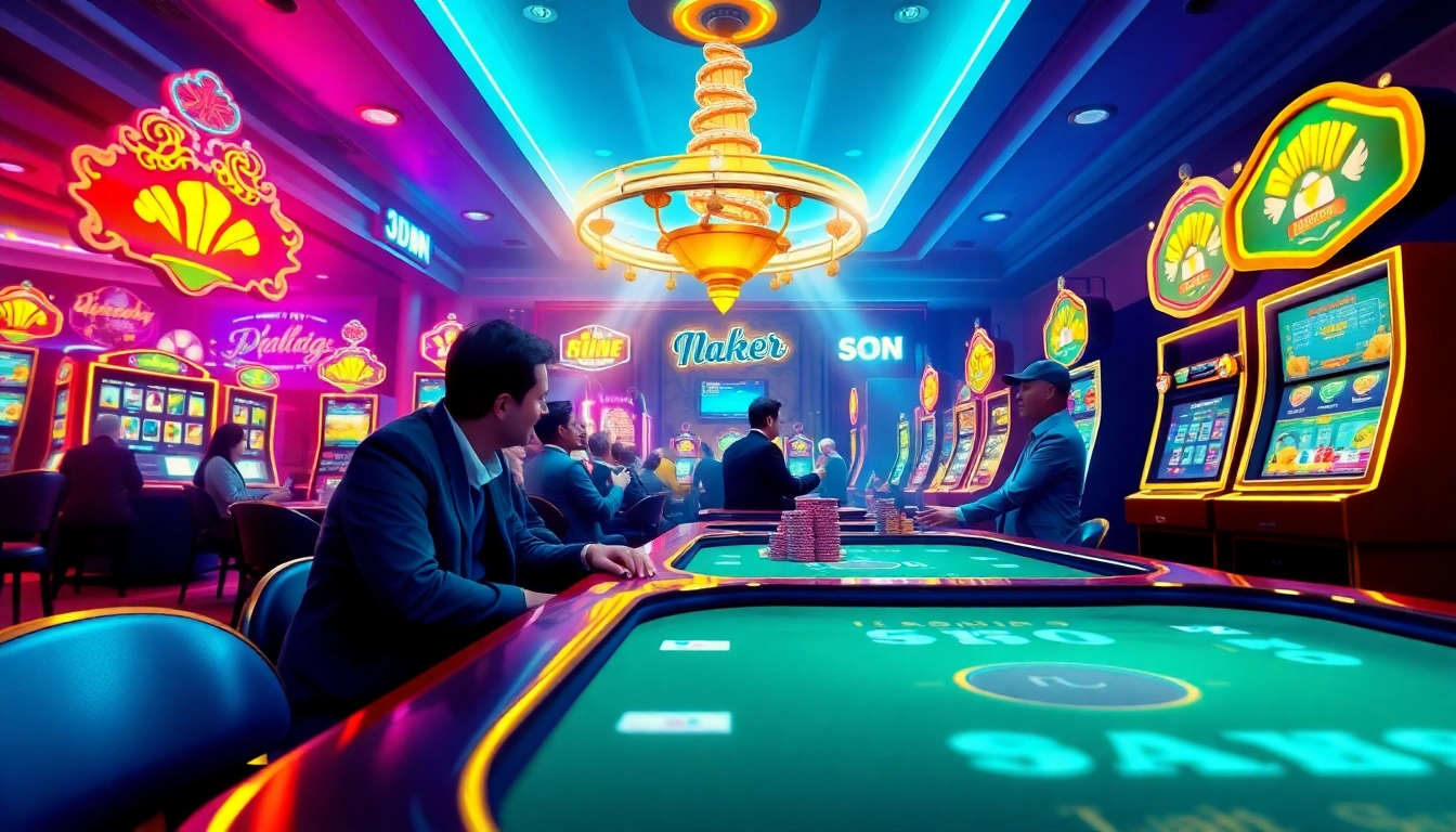 Discover the thrill of online gaming at luck8win.live, featuring vibrant casino scenes and engaging players immersed in the action.
