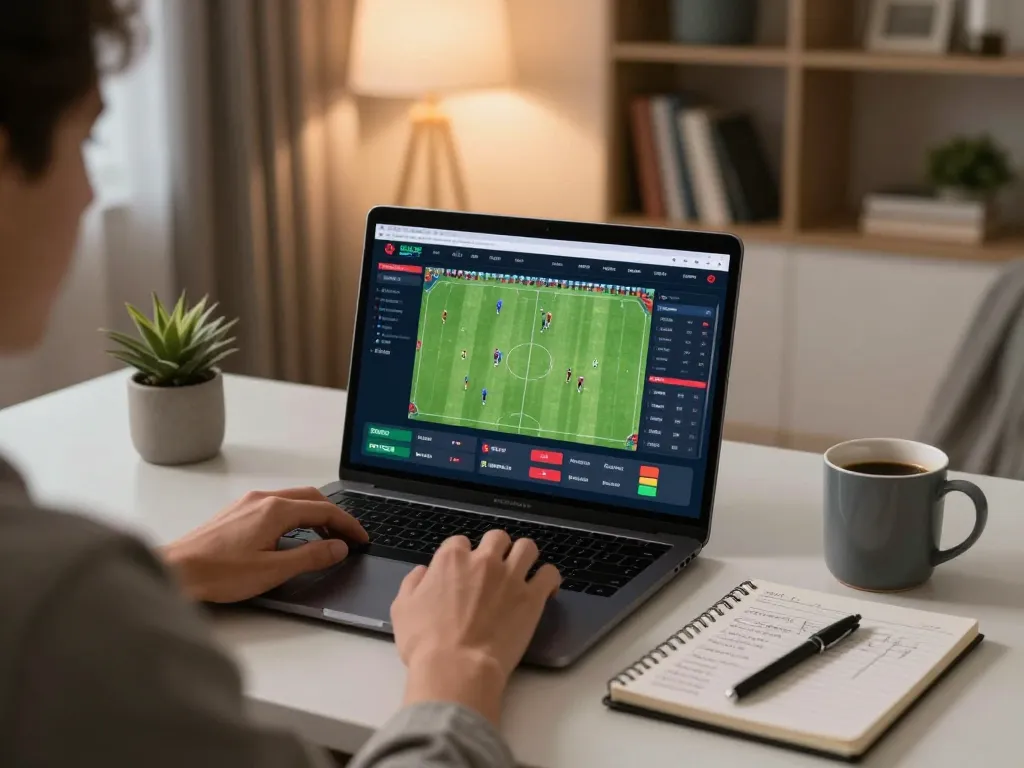 Player engaging with HDBET sports betting interface while reviewing strategies and odds