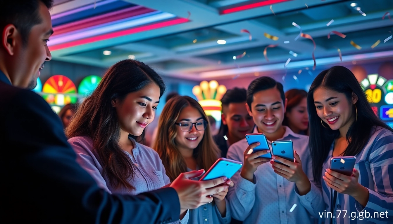 Engaging online betting scene at vin777.gb.net with diverse users immersed in gaming.