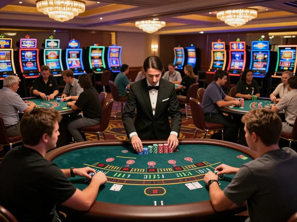 Players engaging in high-stakes games at SC88's luxurious casino floor, demonstrating excitement and strategy.