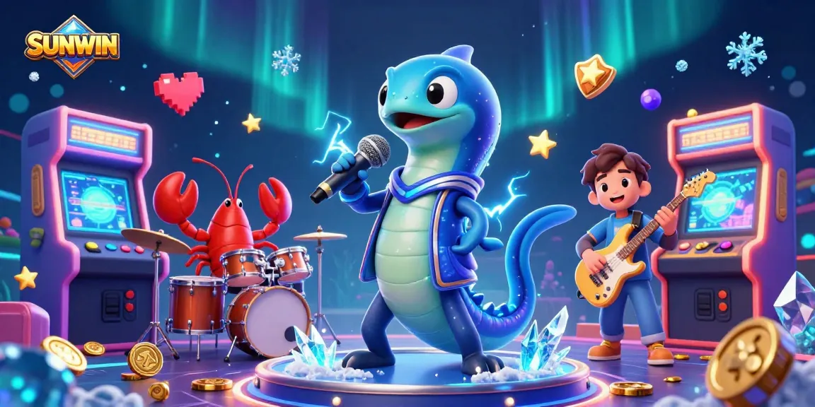 SUNWIN showcases an electric eel DJ with a lobster drummer and seahorse guitarist in an underwater casino