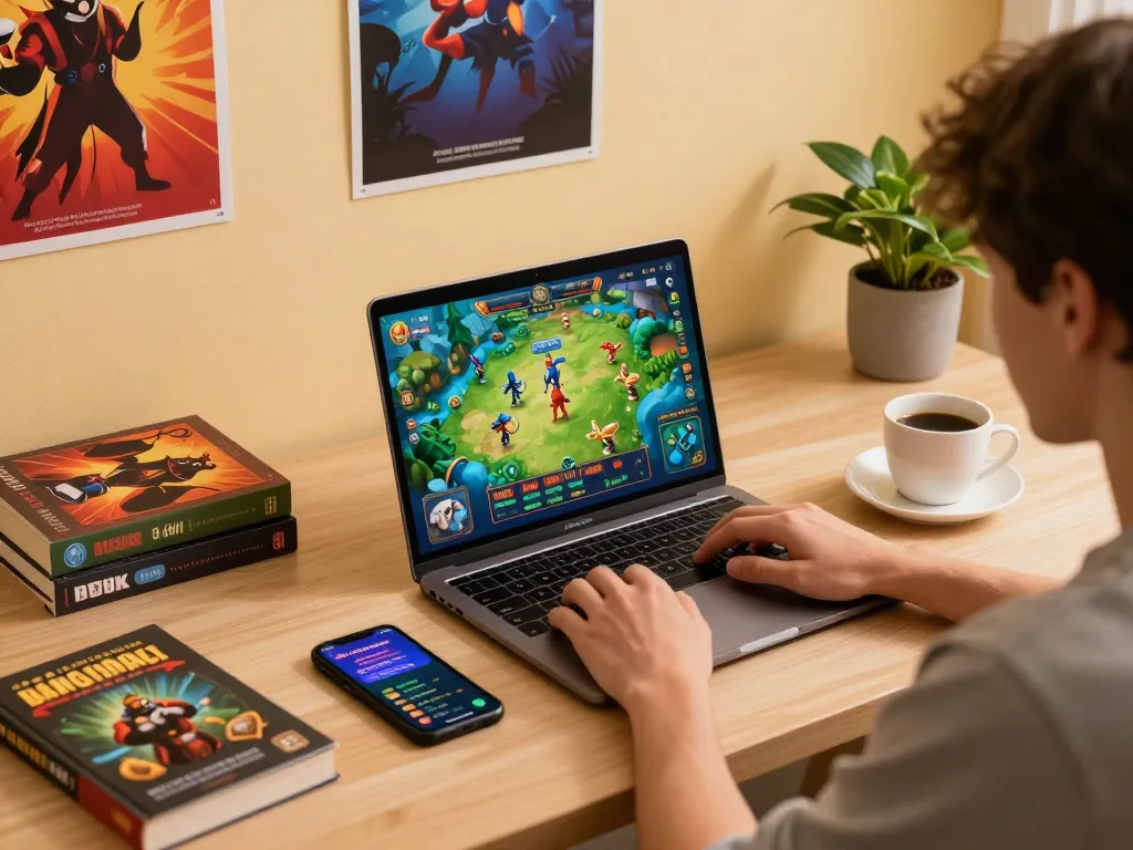 Bắn cá đổi thưởng gameplay on laptop, showcasing engaging atmosphere and strategy elements