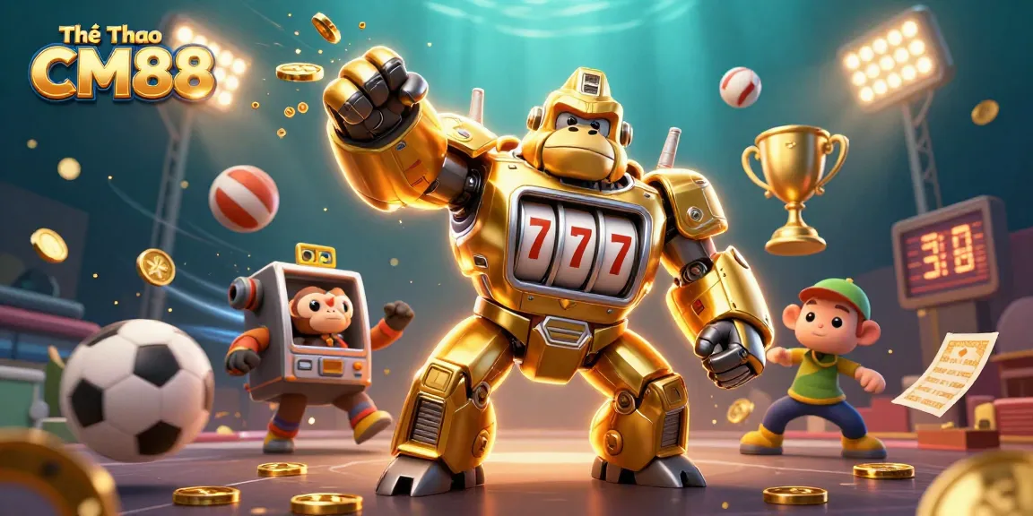 Experience thrilling sports action with Thể Thao CM88 in this vibrant gambling-themed illustration.