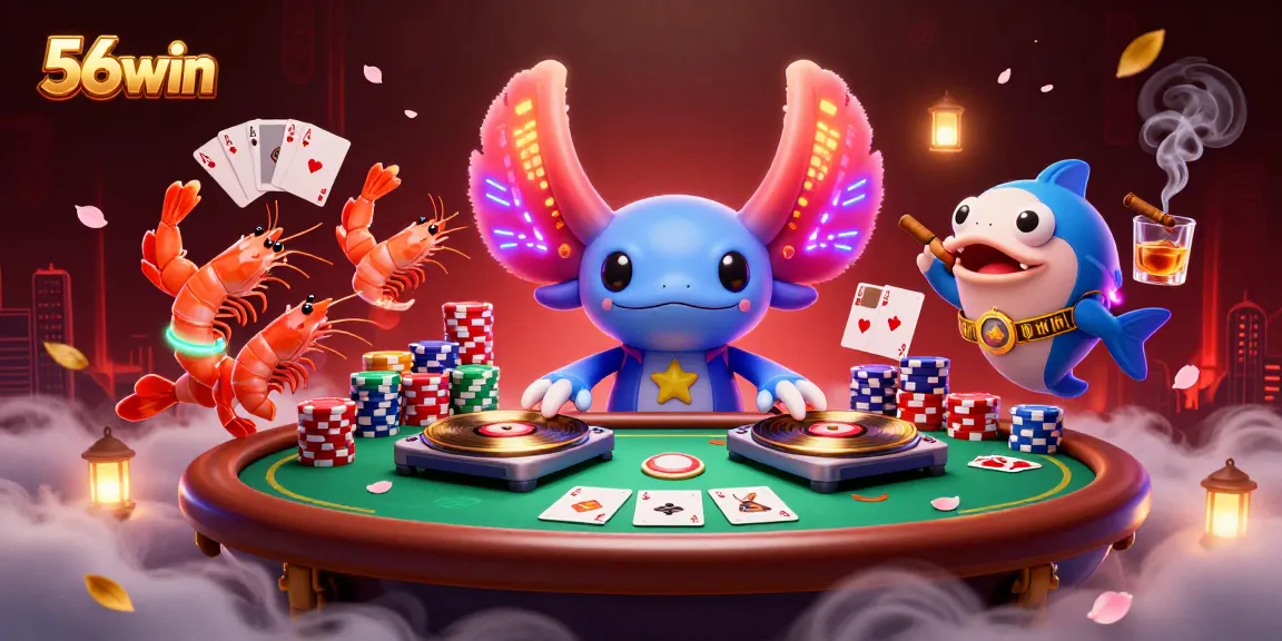 56win showcases a vibrant casino scene with dynamic characters and gaming elements, perfect for gamers.