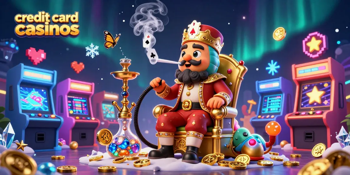 Engage with credit card casinos showcasing vibrant gaming elements and a unique 3D illustration.
