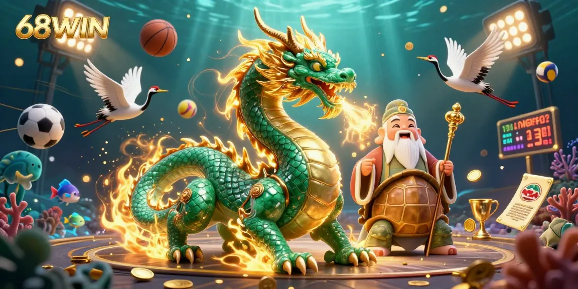 Experience thrilling gaming adventures with the 68WIN dragon, turtle sage, and flying cranes.