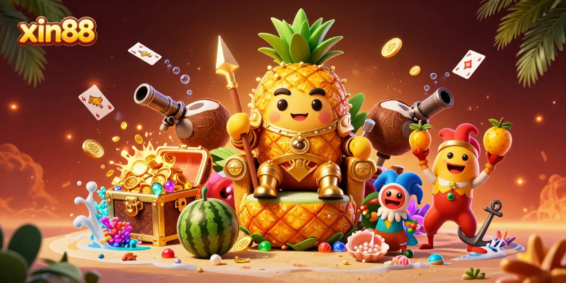 Engage in thrilling gameplay with xin88 at this vibrant casino party scene featuring whimsical characters.