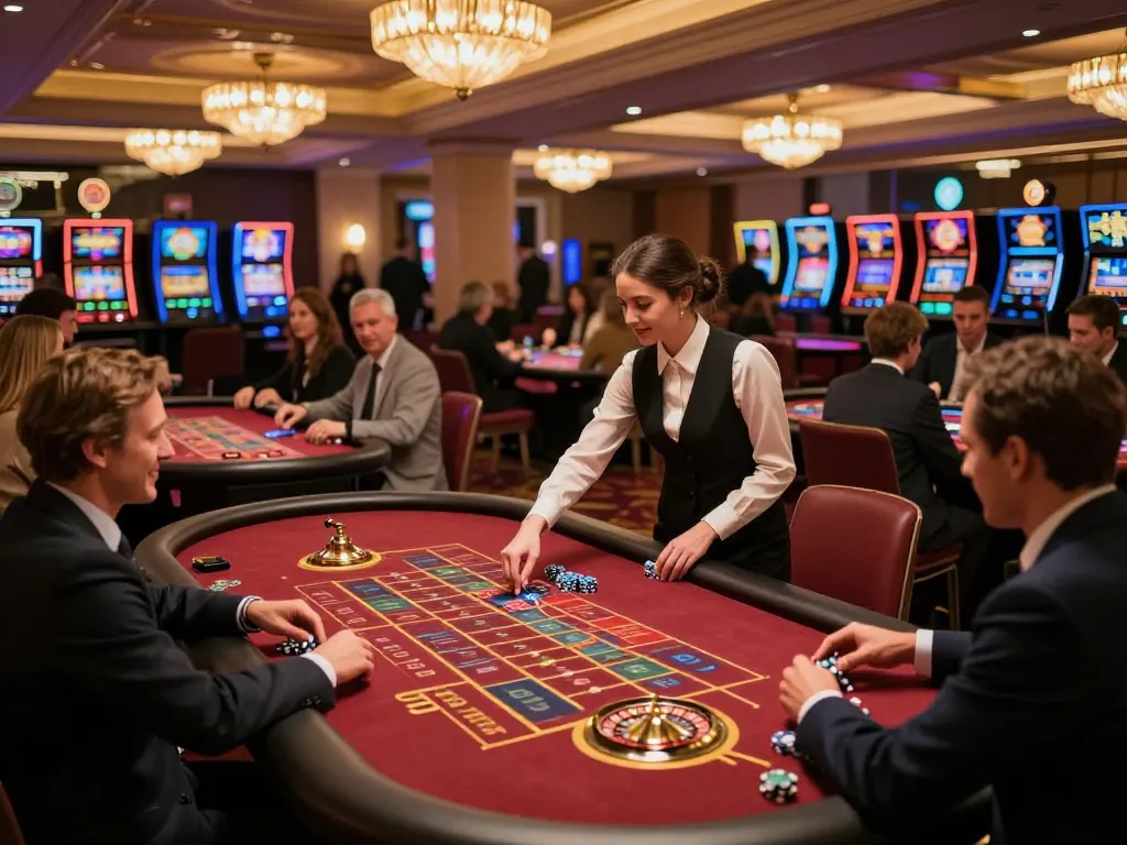 Players engaging with the TR88 roulette wheel in an upscale casino setting, showcasing excitement and strategy