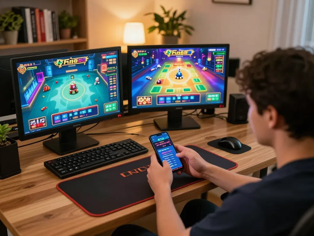 Engaging with Fun88 app on a smartphone for online casino gameplay in a cozy home setting