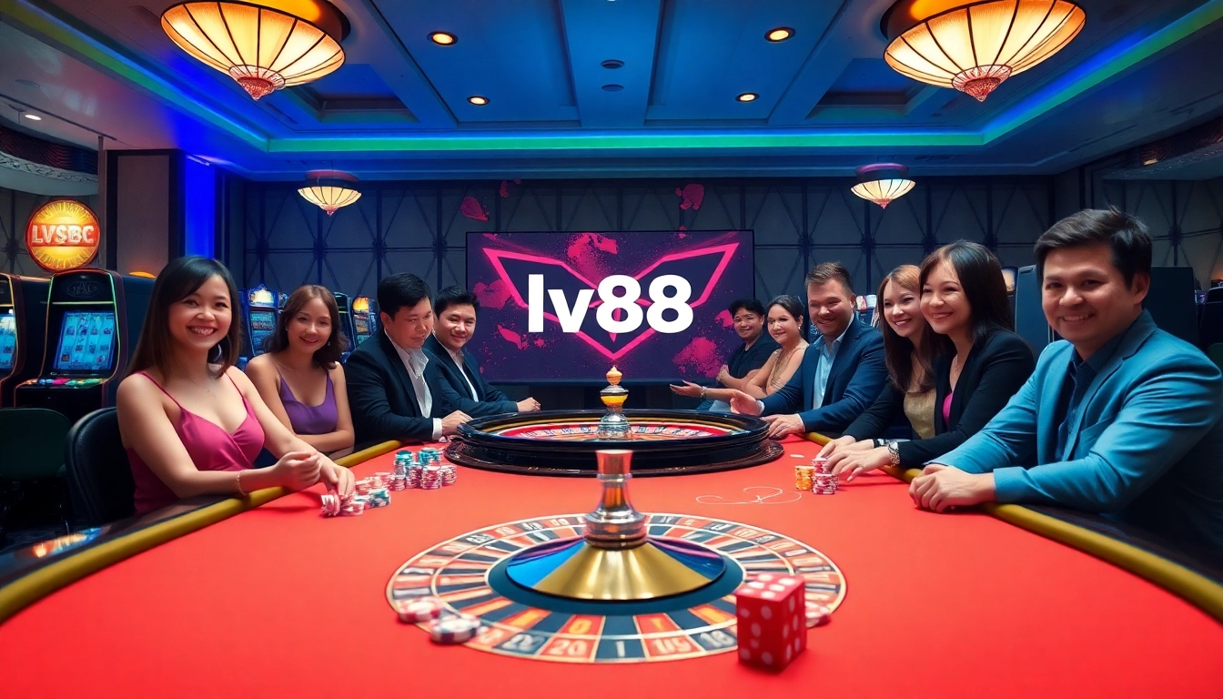 Experience thrilling gaming interactions at lv88 com, featuring vibrant casino tables and engaging digital interfaces.