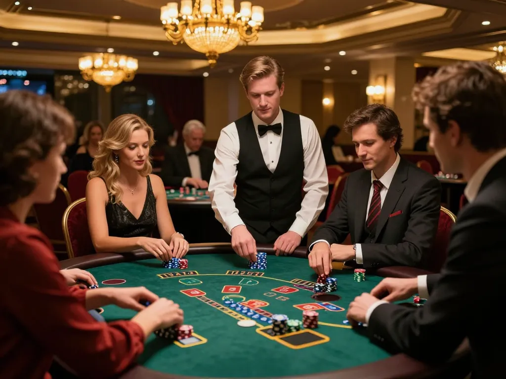 Players at blackjack table enjoying a game at du88 casino, showcasing dynamic gameplay and excitement.