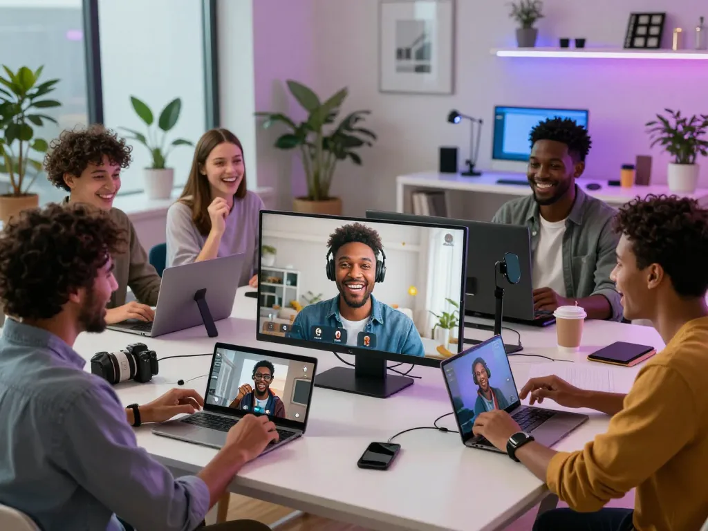 Engaging Crushon virtual chat scene with diverse users and AI avatars, showcasing a vibrant interaction experience.