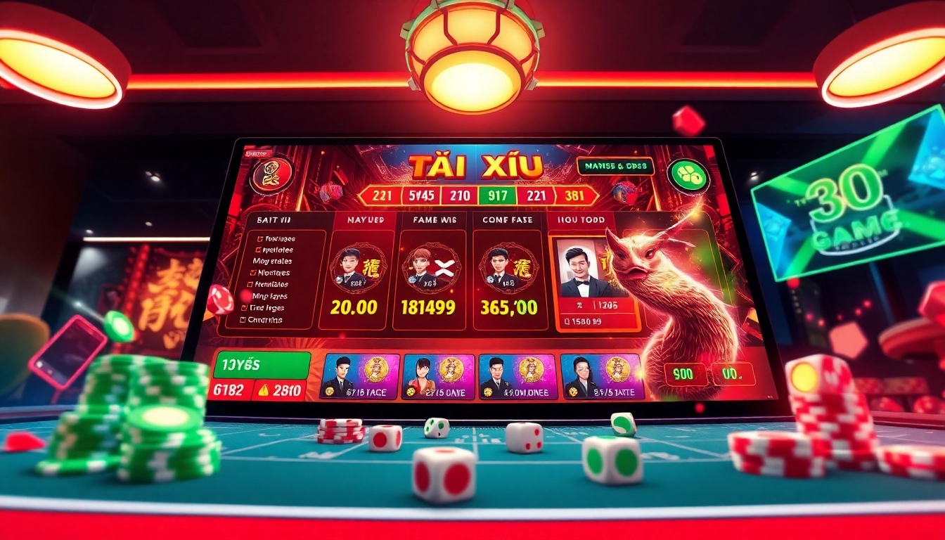 Exciting online gaming experience at https://taixiuonlinevip.info/ showcasing Tài Xỉu with vibrant graphics and engaging gameplay elements.