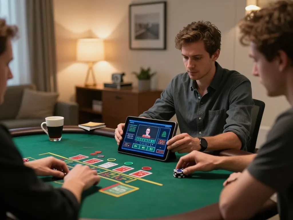 C168 player strategizing during live dealer blackjack session at home