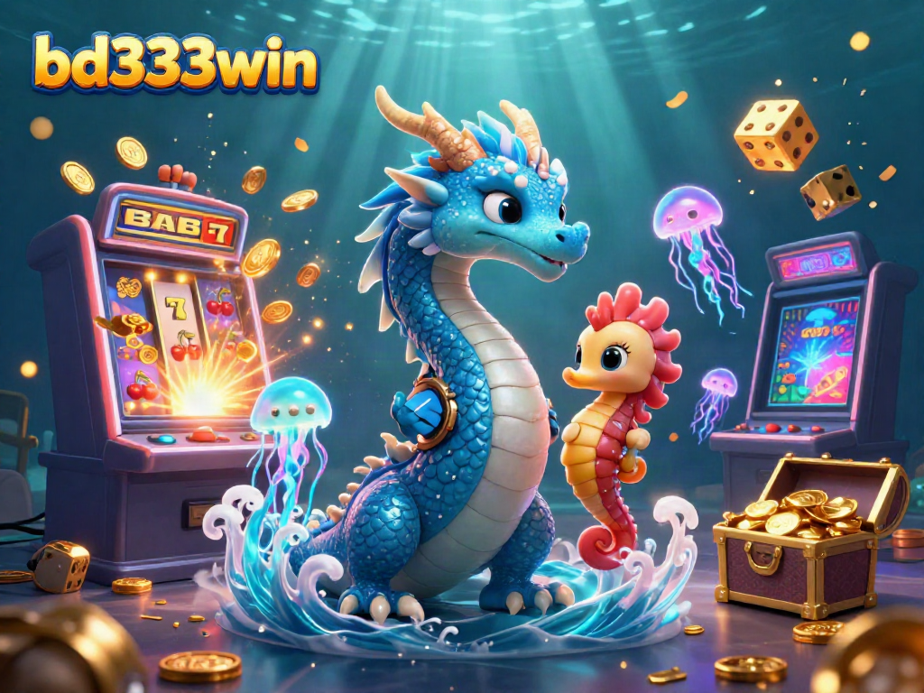 Spin the reels and claim prizes at bd333win, featuring a thrilling 3D underwater casino scene.