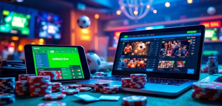 Exciting online gaming scene featuring tk88win.live casino activities and sports betting.