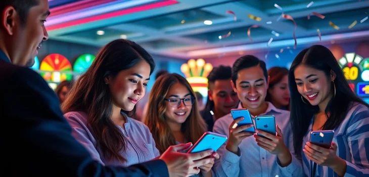 Engaging online betting scene at vin777.gb.net with diverse users immersed in gaming.