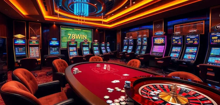 Excited gamblers placing bets at 789WIN’s luxurious online gaming tables.