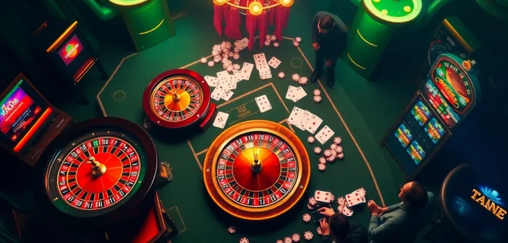 Engaging scene of online gambling at https://tg88com.net/ with vibrant tables, cards, and excitement.